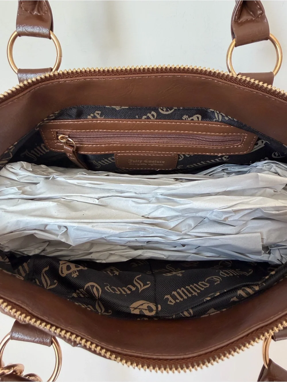 Juicy Couture Brown Satchel bag with Gold hardware